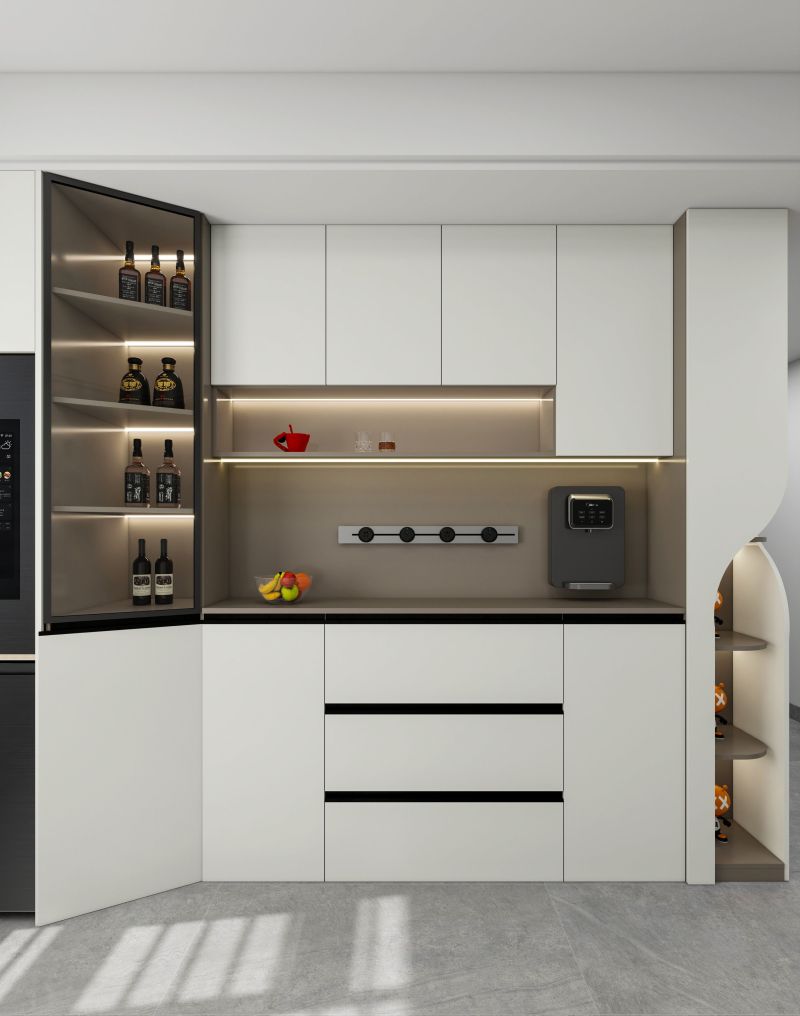 奶油风极简餐柜，收纳展示两相宜 - 家居知识