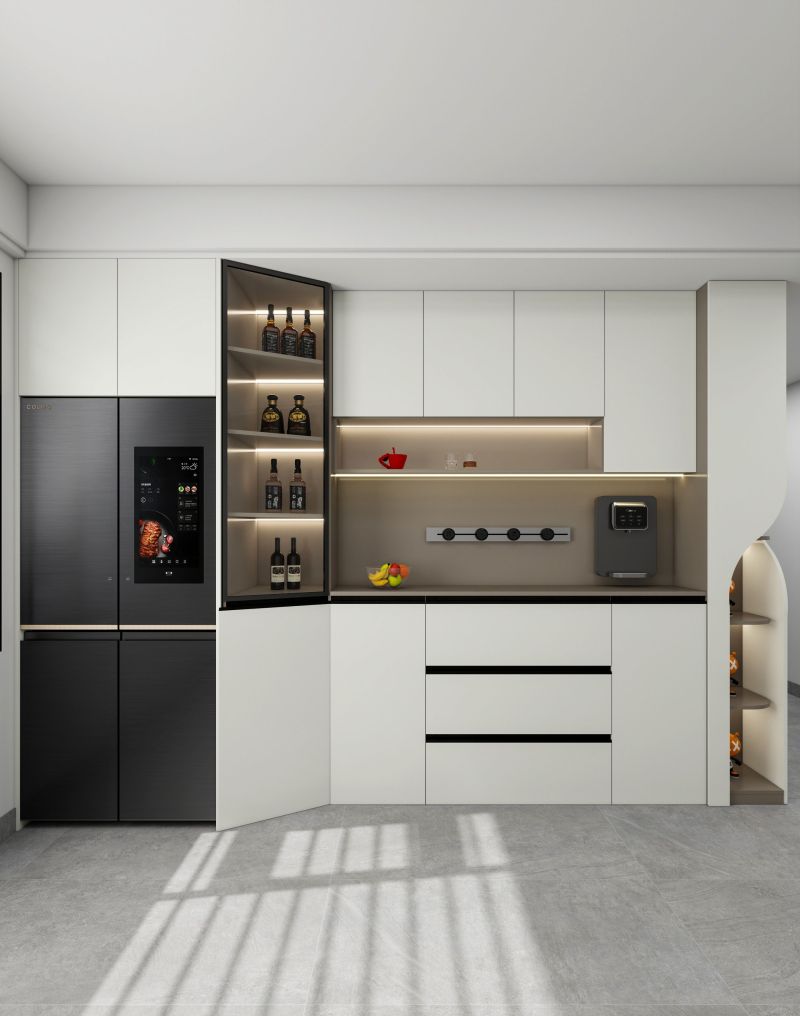 奶油风极简餐柜，收纳展示两相宜 - 家居知识