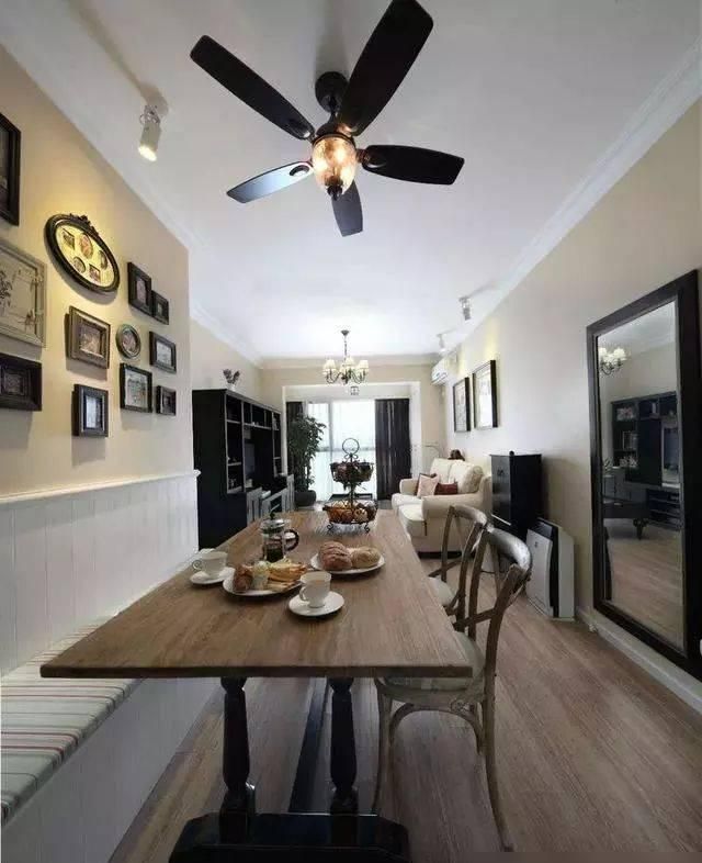 76平美式风小户型设计,卡座餐厅+收纳电视墙打造实用空间 76平美式风小户型设计,卡座餐厅加收纳款电视墙太实用 - 家居知识