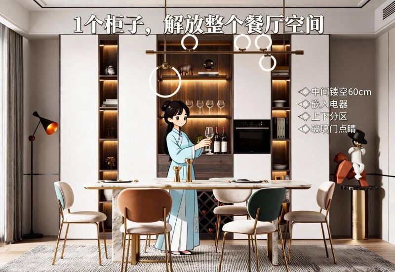 定制餐边柜4大要点，收纳70%杂物秒变实用水吧