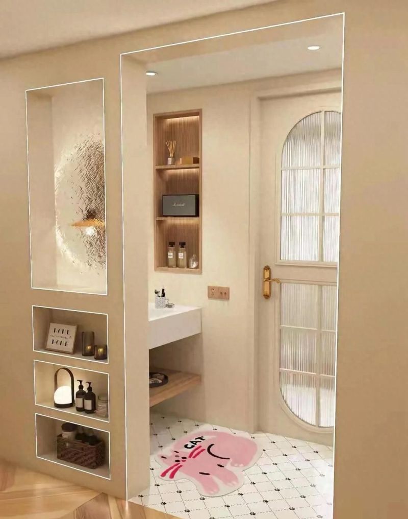 原木奶油风浴室打造绝美干湿分离，颜值与实用并存