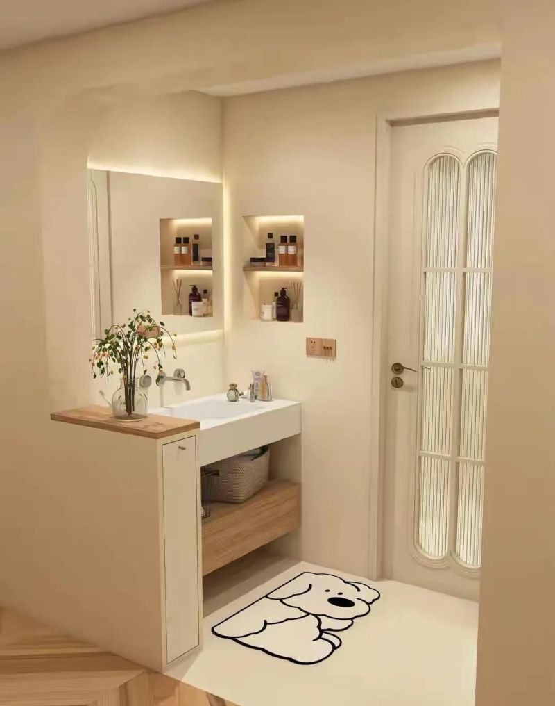 原木奶油风浴室打造绝美干湿分离,颜值与实用并存 原木奶油风浴室,这样装干湿分离美到爆 - 家居知识