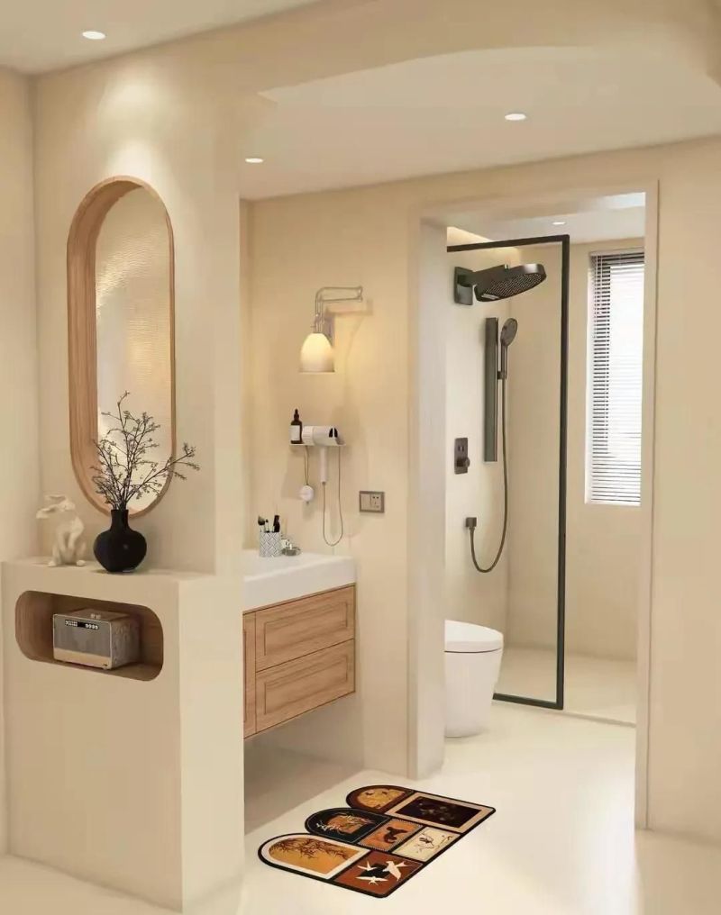 原木奶油风浴室打造绝美干湿分离,颜值与实用并存 原木奶油风浴室,这样装干湿分离美到爆 - 家居知识