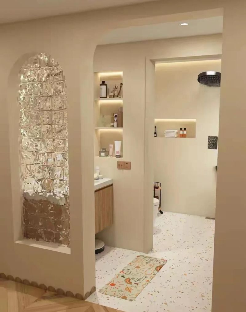 原木奶油风浴室打造绝美干湿分离,颜值与实用并存 原木奶油风浴室,这样装干湿分离美到爆 - 家居知识