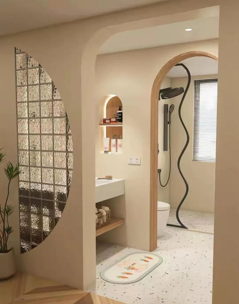 原木奶油风浴室打造绝美干湿分离,颜值与实用并存 原木奶油风浴室,这样装干湿分离美到爆 - 家居知识