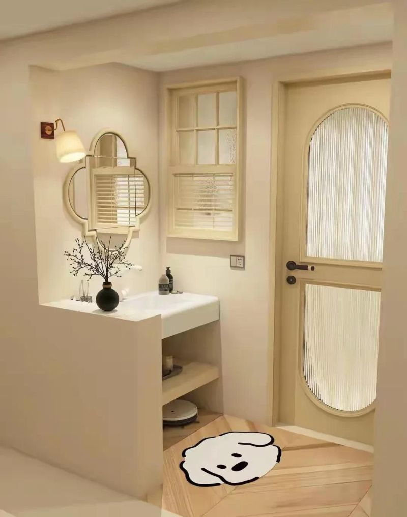 原木奶油风浴室打造绝美干湿分离,颜值与实用并存 原木奶油风浴室,这样装干湿分离美到爆 - 家居知识