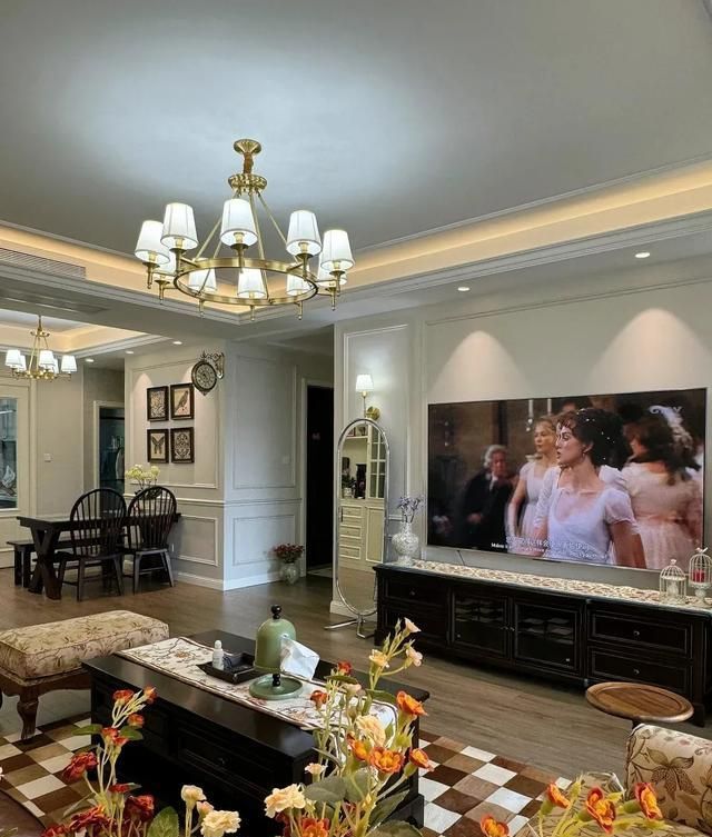 天津147㎡美式复古家爆红，红黑撞色太高级，家具绝了！ - 家居知识