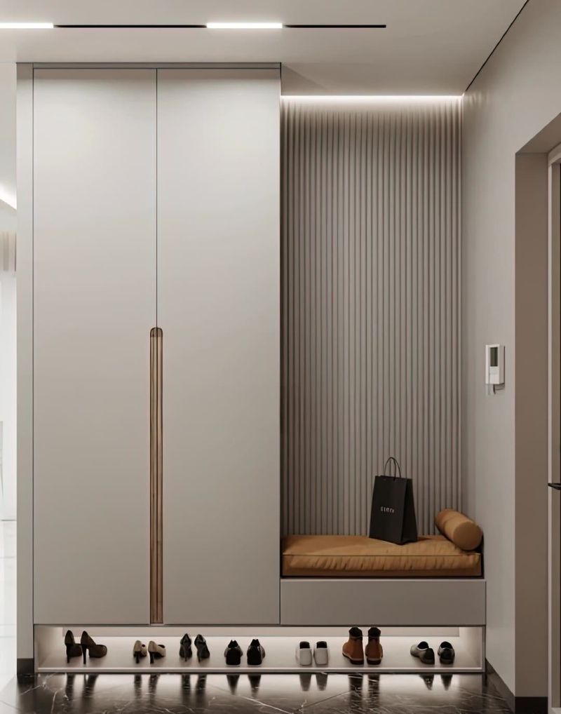 惊艳设计!这款玄关柜的高级感让人一见倾心 怎么会有这么高级的玄关柜~ - 家居知识