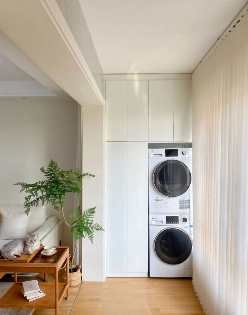超实用阳台洗衣机柜设计,颜值收纳两不误 超实用阳台洗衣机柜设计合集!颜值与收纳双在线 - 家居知识