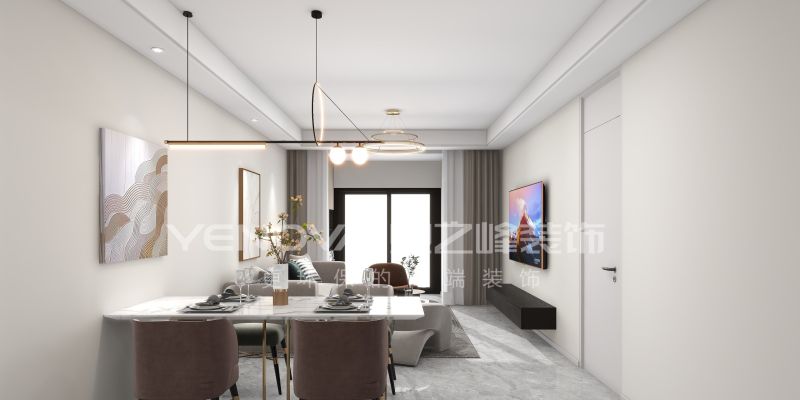 98㎡现代简约风装修案例,唐山中建府雅致生活空间 唐山中建府98平方米现代简约风格装修效果案例|业之峰装饰 - 家居知识