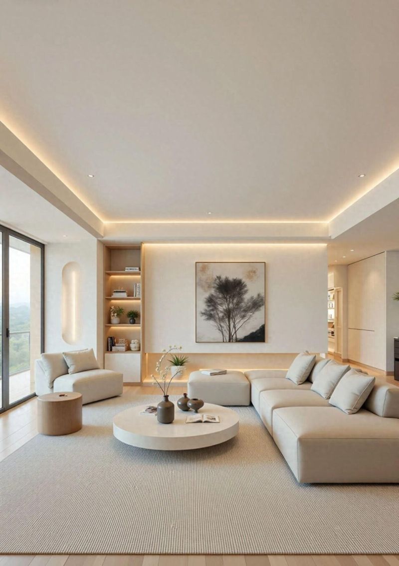 148平原木风家装，把自然搬进家，大客厅设计超治愈