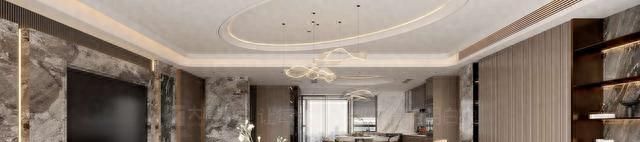 188㎡意式轻奢装修，巧用弧形设计柔化空间线条