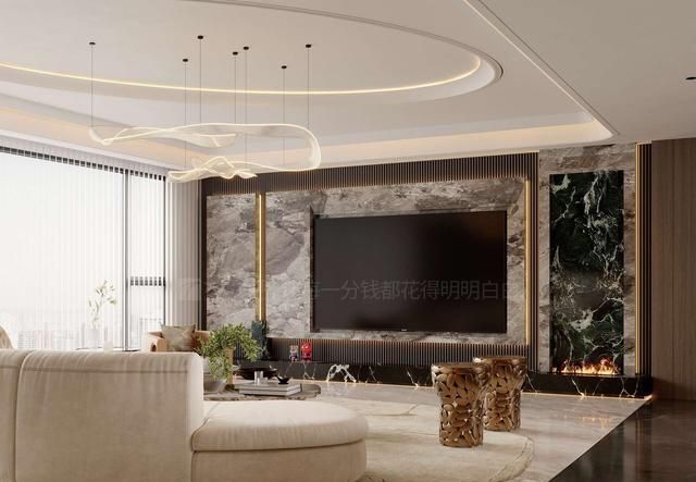 株洲装修设计：188㎡意式轻奢风格装修，用弧形弱化直线的生硬感 - 家居知识