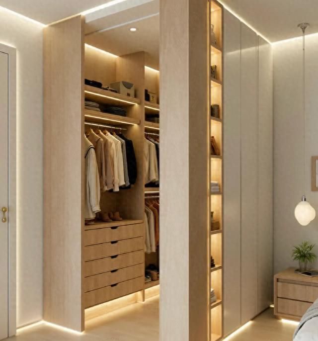 10㎡卧室别装大衣柜！小衣帽间收纳翻倍，美观又省地