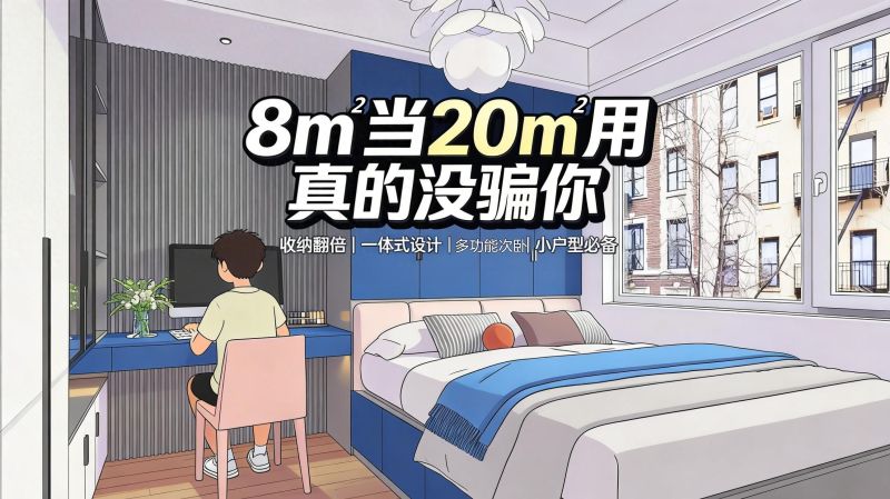 8㎡次卧封神！榻榻米衣柜书桌一体，一个房间顶三个用 - 家居知识