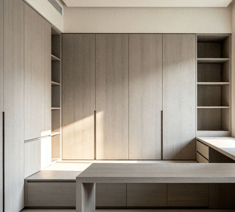 息柏木板电视柜的线缆隐形设计，让客厅瞬间整洁10倍