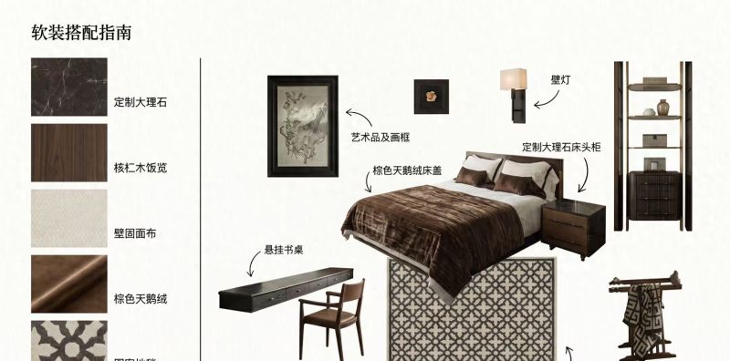 木质+石材+绒面混搭，打造高级质感大宅空间