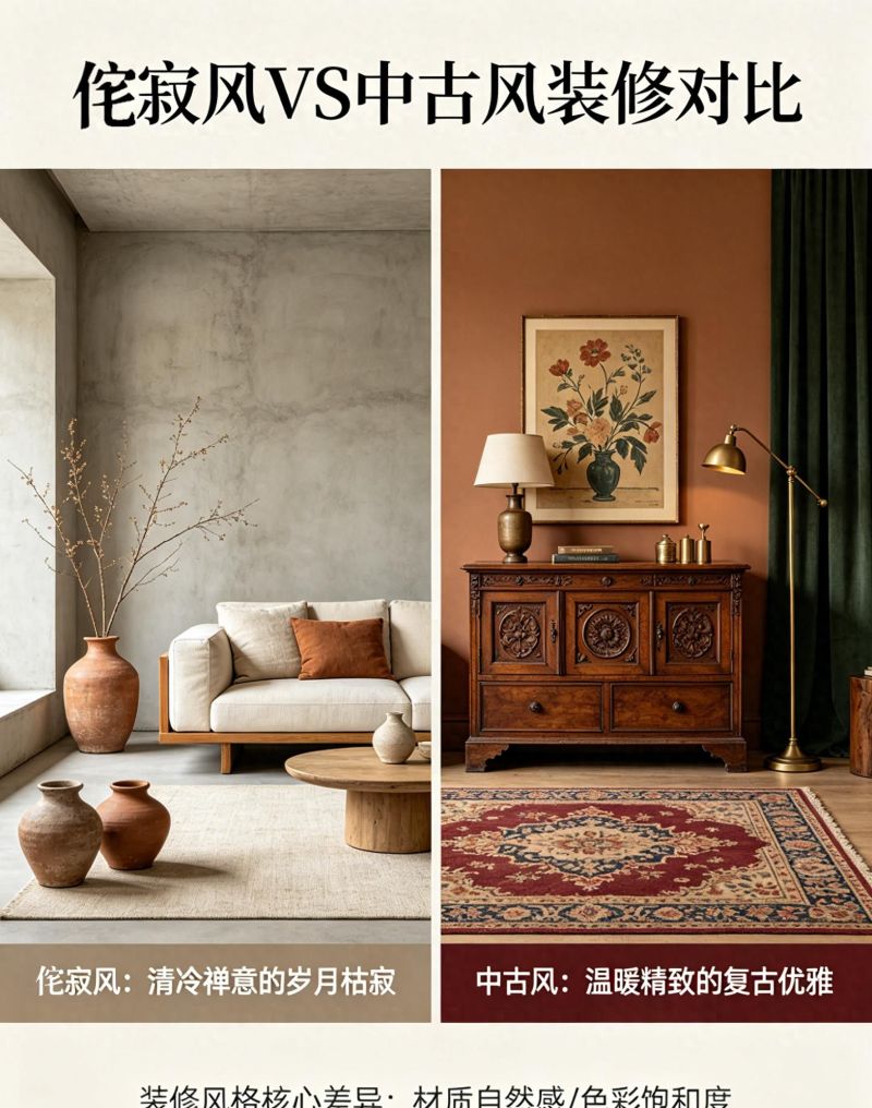 清冷侘寂与复古中古对决，封神级两种家居美学对比