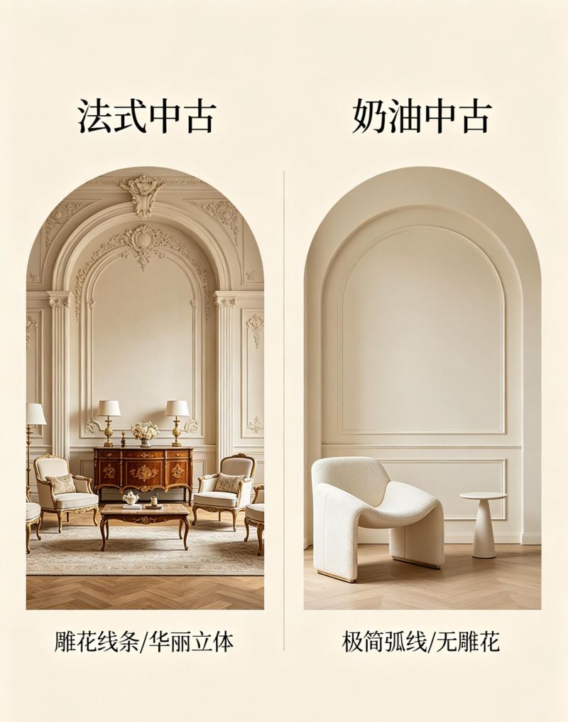 装修风格怎么选?法式中古与奶油中古全方位对比解析 装修选款纠结!法式中古 vs 奶油中古大对决 - 家居知识