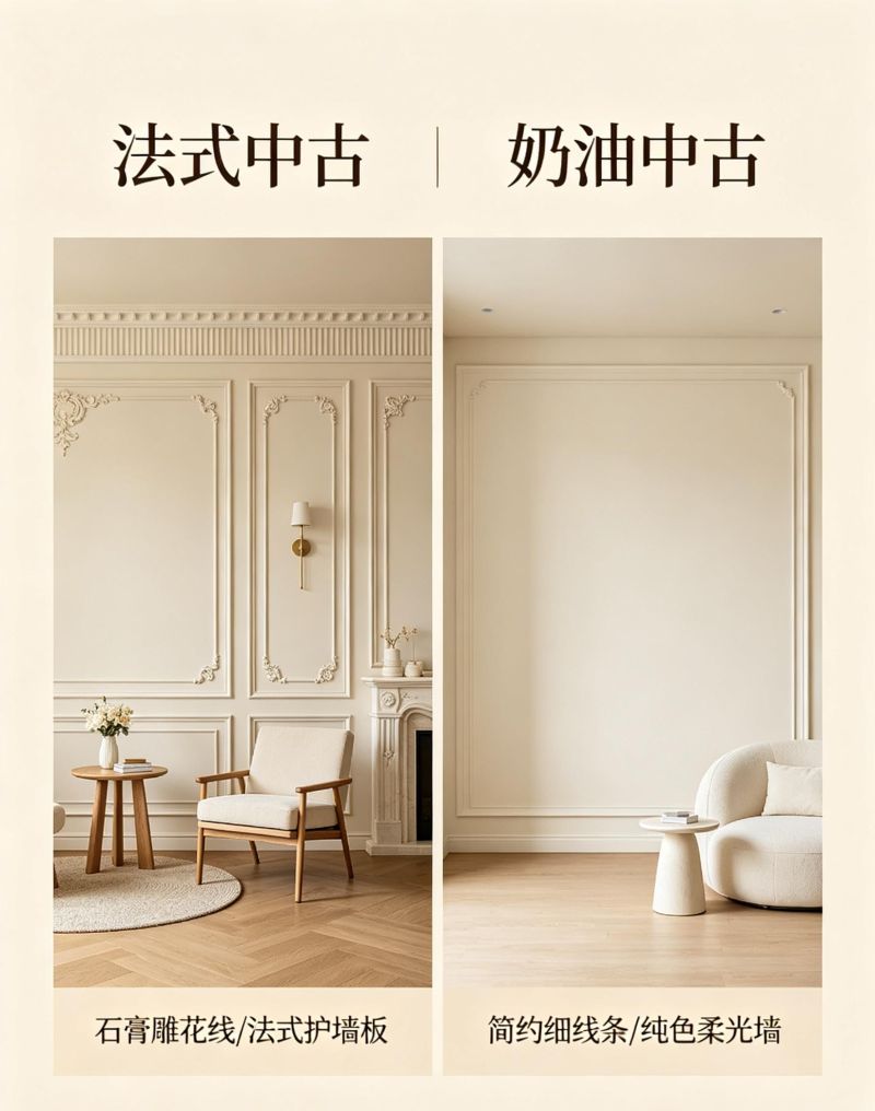 装修风格怎么选?法式中古与奶油中古全方位对比解析 装修选款纠结!法式中古 vs 奶油中古大对决 - 家居知识