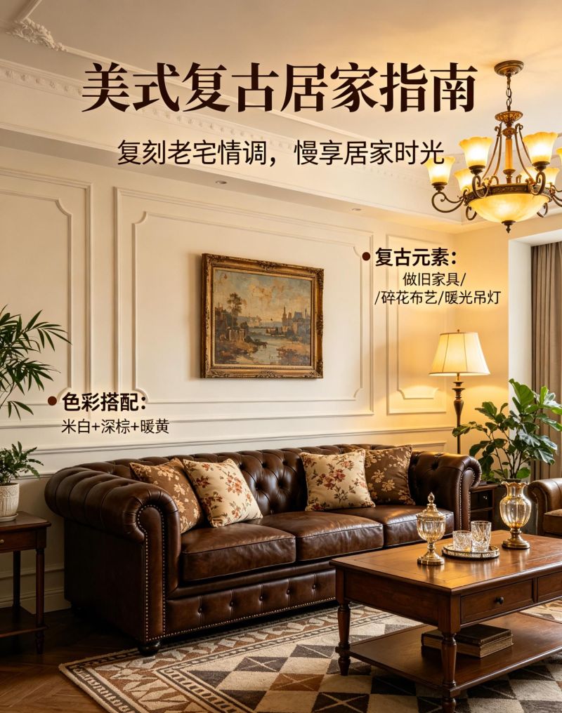 提炼美式复古装修核心,不堆砌,重质感 不堆砌重质感 美式复古装修精髓 - 家居知识