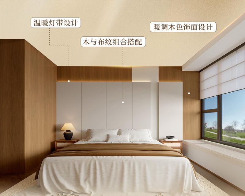 木与布温柔质感打造治愈系中古风卧室 中古风卧室太治愈了!木与布的温柔质感,每晚睡觉都被稳稳包裹 - 家居知识