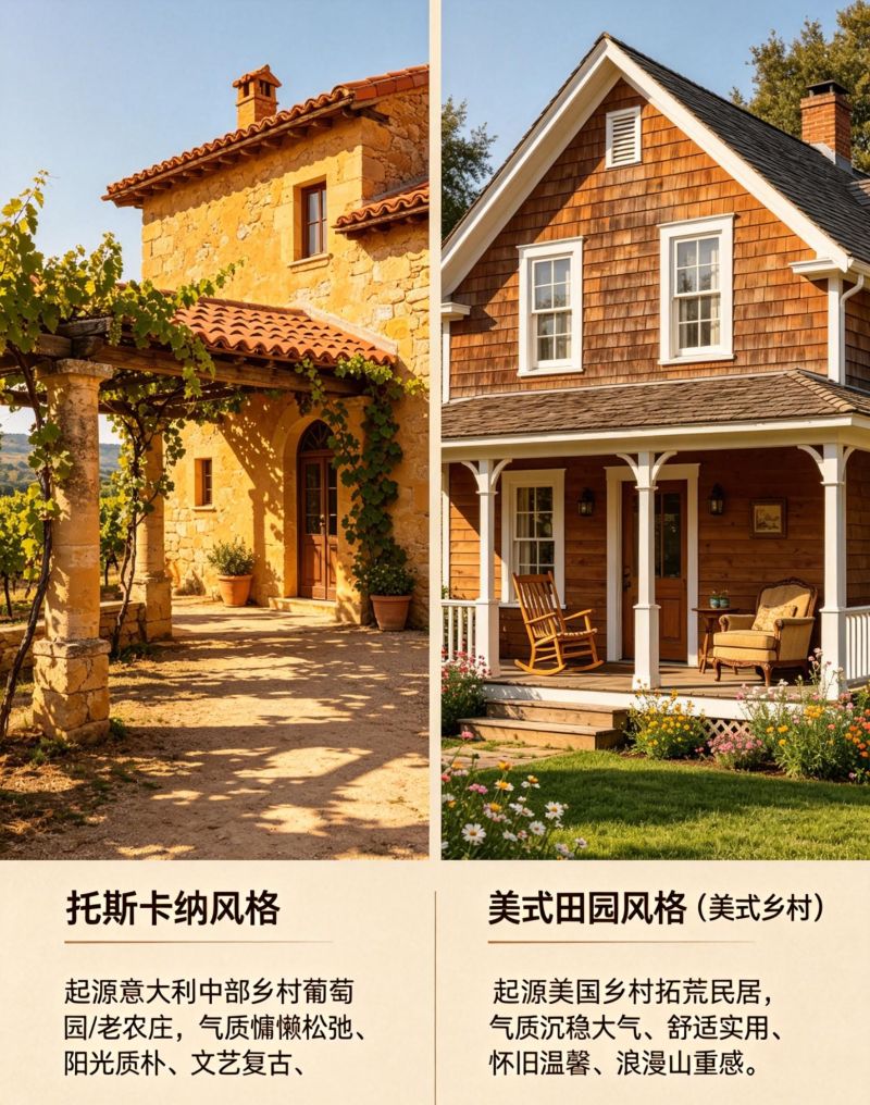 从硬装到软装，分清意式山野和美式乡村 - 家居知识