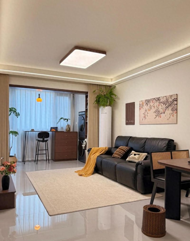 套内 75㎡中古简约风｜通铺亮砖无过门石，极简配色越住越耐看 - 今日头条
