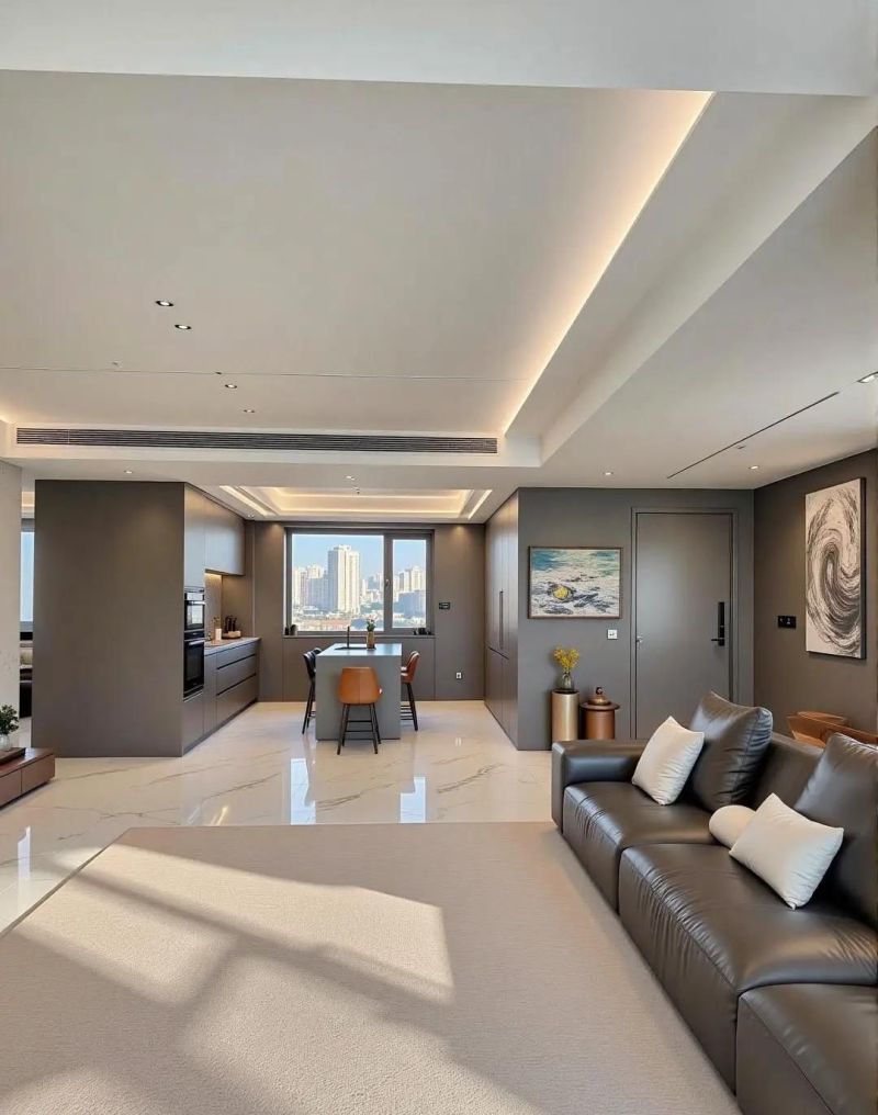 143㎡客餐厅打通后才懂，意式极简别做太满，留点空反而更好住 - 家居知识